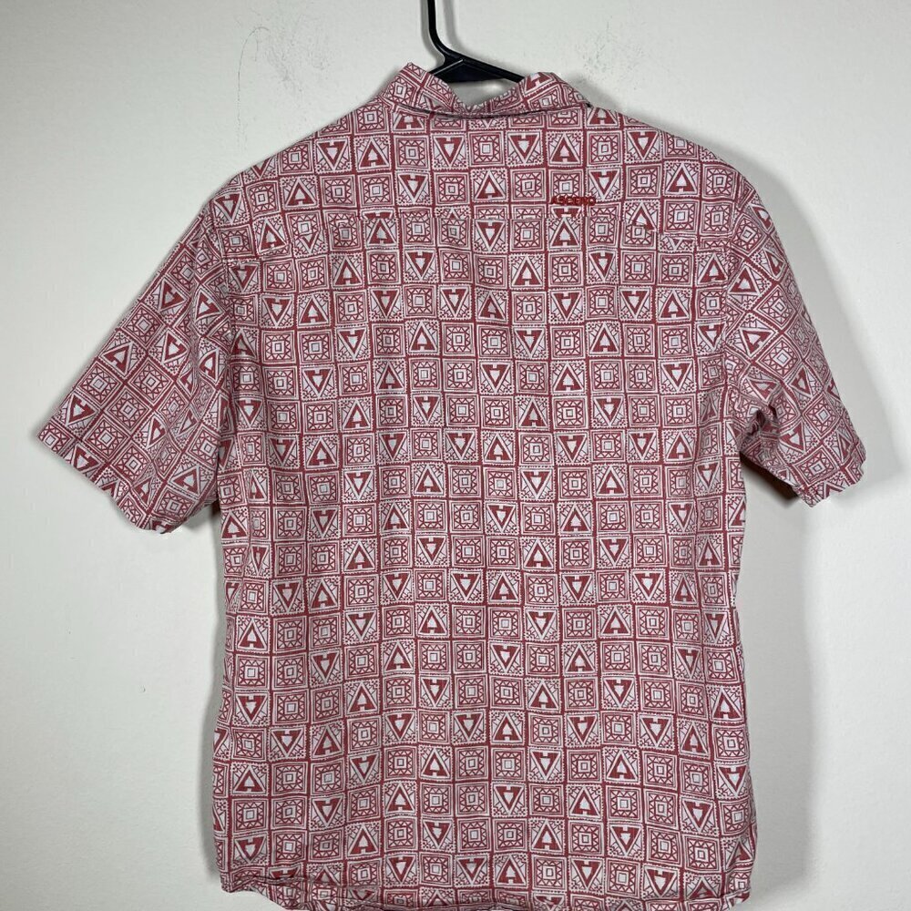 Ascend Men's Short Sleeve Salmon Geometric Print Small Cotton Blend! - Picture 6 of 7